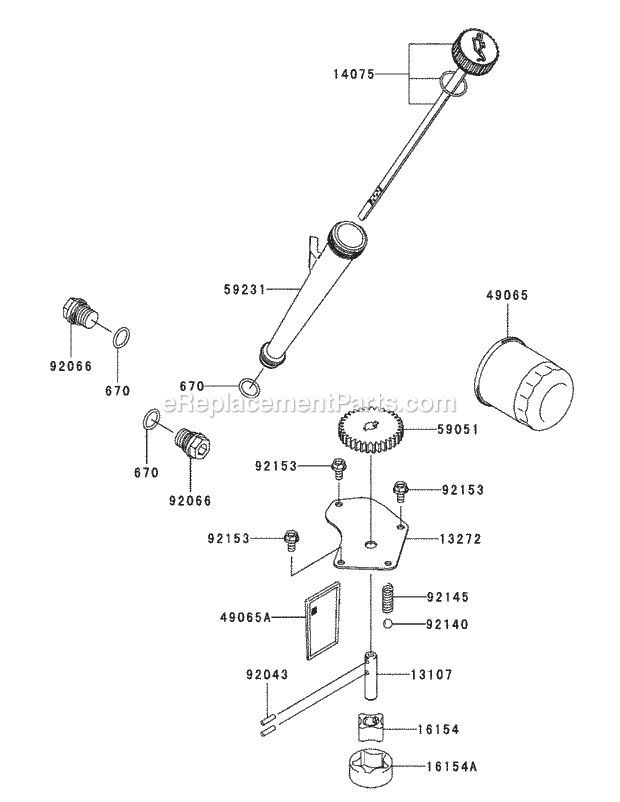 Kawasaki Fx850v-As00 Lubrication Equipment Diagram and Parts List for S6031-KW 53AI8DU6050-31HP Cub Cadet Lawn Tractor